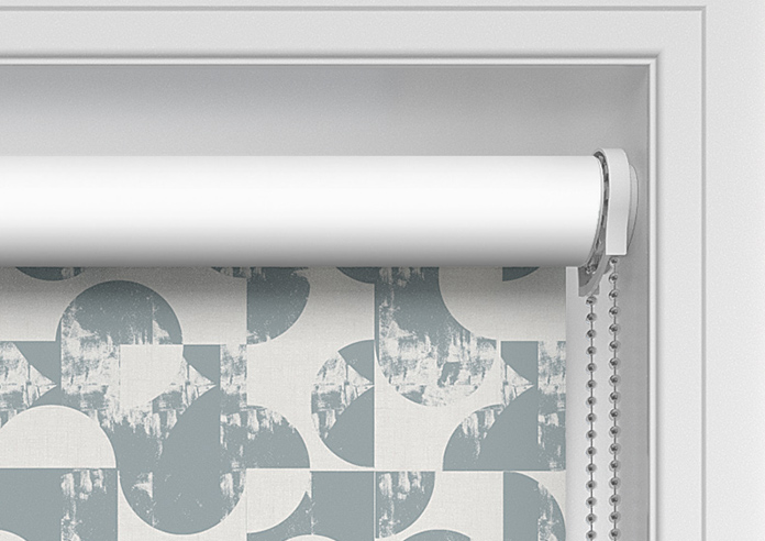 Circular Relief Print, Cadet Blue - Twist&Fit Roller Blind - Image 11